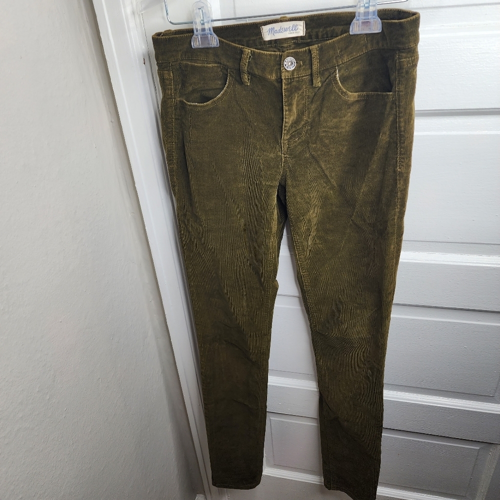 Madewell Olive Green Corduroy Pants Size 27 x 32 Womens